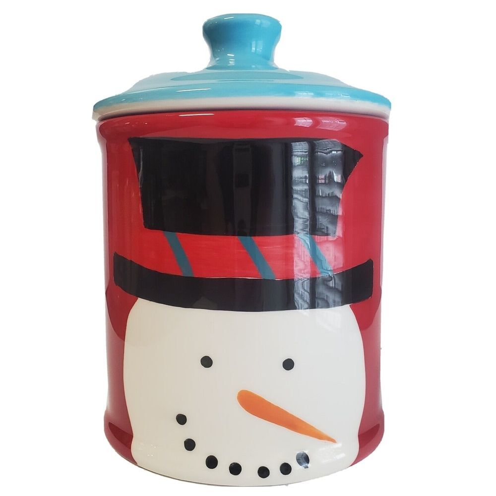 Mesa Home Products brand Snowman Winter Holiday Christmas Cookie Jar 8" Tall